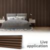 image:imageArt3d 4Piece Wood Slat Acoustic Panels for Stylish Decor and Noise Reduction 3D Textured Panel for Ceiling and Wall CherryDark Walnut