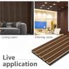 image:imageArt3d 4Piece Wood Slat Acoustic Panels for Stylish Decor and Noise Reduction 3D Textured Panel for Ceiling and Wall CherryDark Walnut