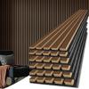 image:imageArt3d 4Piece Wood Slat Acoustic Panels for Stylish Decor and Noise Reduction 3D Textured Panel for Ceiling and Wall CherryDark Walnut