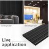image:imageArt3d 4Piece Wood Slat Acoustic Panels for Stylish Decor and Noise Reduction 3D Textured Panel for Ceiling and Wall CherryMatte Black