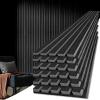 image:imageArt3d 4Piece Wood Slat Acoustic Panels for Stylish Decor and Noise Reduction 3D Textured Panel for Ceiling and Wall CherryMatte Black
