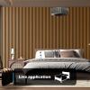 image:imageArt3d 4Piece Wood Slat Acoustic Panels for Stylish Decor and Noise Reduction 3D Textured Panel for Ceiling and Wall CherryTeak