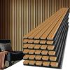 image:imageArt3d 4Piece Wood Slat Acoustic Panels for Stylish Decor and Noise Reduction 3D Textured Panel for Ceiling and Wall CherryTeak