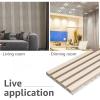image:imageArt3d 4Piece Wood Slat Acoustic Panels for Stylish Decor and Noise Reduction 3D Textured Panel for Ceiling and Wall CherryWhite Elm