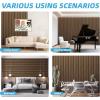 image:imageArt3d Acoustic Lightweight Slat Wall Panel Waterproof Wood Textured Wainscoting Panel Samples Pack  5 ColorsWalnut