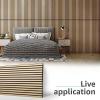 image:imageArt3d Wood Slat Acoustic Panels Set of 4  3D Fluted SoundAbsorbing Panels for Walls amp Ceilings Natural OakNatural Oak