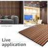 image:imageArt3d Wood Slat Acoustic Panels Set of 4  3D Fluted SoundAbsorbing Panels for Walls amp Ceilings Natural OakWalnut Brown