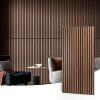 image:imageArt3d Wood Slat Acoustic Panels Set of 4  3D Fluted SoundAbsorbing Panels for Walls amp Ceilings Natural OakWalnut Brown