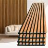 image:imageArt3d Acoustic Lightweight Slat Wall Panel Waterproof Wood Textured Wainscoting Panel Samples Pack  5 ColorsTeak