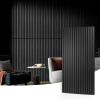 image:imageArt3d Wood Slat Acoustic Panels Set of 4  3D Fluted SoundAbsorbing Panels for Walls amp Ceilings Natural OakMatte Black