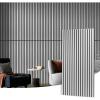 image:imageArt3d Wood Slat Acoustic Panels Set of 4  3D Fluted SoundAbsorbing Panels for Walls amp Ceilings Natural OakSilver