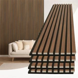 image:imageArt3d Acoustic Lightweight Slat Wall Panel Waterproof Wood Textured Wainscoting Panel Samples Pack  5 ColorsWalnut