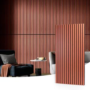 image:imageArt3d Wood Slat Acoustic Panels Set of 4  3D Fluted SoundAbsorbing Panels for Walls amp Ceilings Natural OakCherry