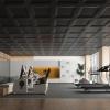 image:imageArt3d Drop Ceiling Tiles 12 Pack 2ft x 2ft PVC Glueup Ceiling Tiles 24x24 Wall Tiles for Indoor Decor Home Office Coffee Shop Restaurant Gym Covers 48 Sq Ft Square BlackSquare Black