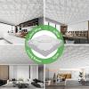 image:imageArt3d Drop Ceiling Tiles 12 Pack 2ft x 2ft PVC Glueup Ceiling Tiles 24x24 Wall Tiles for Indoor Decor Home Office Coffee Shop Restaurant Gym Covers 48 Sq Ft Square BlackWhite