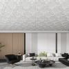 image:imageArt3d Drop Ceiling Tiles 12 Pack 2ft x 2ft PVC Glueup Ceiling Tiles 24x24 Wall Tiles for Indoor Decor Home Office Coffee Shop Restaurant Gym Covers 48 Sq Ft Square BlackWhite