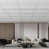 image:imageArt3d Drop Ceiling Tiles 12 Pack 2ft x 2ft PVC Glueup Ceiling Tiles 24x24 Wall Tiles for Indoor Decor Home Office Coffee Shop Restaurant Gym Covers 48 Sq Ft Square BlackRectangular White