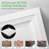 image:imageArt3d Drop Ceiling Tiles 12 Pack 2ft x 2ft PVC Glueup Ceiling Tiles 24x24 Wall Tiles for Indoor Decor Home Office Coffee Shop Restaurant Gym Covers 48 Sq Ft Square BlackSquare White