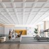 image:imageArt3d Drop Ceiling Tiles 12 Pack 2ft x 2ft PVC Glueup Ceiling Tiles 24x24 Wall Tiles for Indoor Decor Home Office Coffee Shop Restaurant Gym Covers 48 Sq Ft Square BlackSquare White