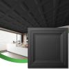 image:imageArt3d Drop Ceiling Tiles 12 Pack 2ft x 2ft PVC Glueup Ceiling Tiles 24x24 Wall Tiles for Indoor Decor Home Office Coffee Shop Restaurant Gym Covers 48 Sq Ft Square BlackSquare Black