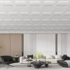 image:imageArt3d Drop Ceiling Tiles 12 Pack 2ft x 2ft PVC Glueup Ceiling Tiles 24x24 Wall Tiles for Indoor Decor Home Office Coffee Shop Restaurant Gym Covers 48 Sq Ft Square BlackSquare White