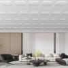 image:imageArt3d Drop Ceiling Tiles 12 Pack 2ft x 2ft PVC Glueup Ceiling Tiles 24x24 Wall Tiles for Indoor Decor Home Office Coffee Shop Restaurant Gym Covers 48 Sq Ft Square BlackSquare White