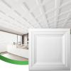 image:imageArt3d Drop Ceiling Tiles 12 Pack 2ft x 2ft PVC Glueup Ceiling Tiles 24x24 Wall Tiles for Indoor Decor Home Office Coffee Shop Restaurant Gym Covers 48 Sq Ft Square BlackSquare White