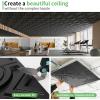 image:imageArt3d Drop Ceiling Tiles 12 Pack 2ft x 2ft PVC Glueup Ceiling Tiles 24x24 Wall Tiles for Indoor Decor Home Office Coffee Shop Restaurant Gym Covers 48 Sq Ft Square BlackBlack