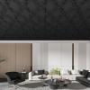 image:imageArt3d Drop Ceiling Tiles 12 Pack 2ft x 2ft PVC Glueup Ceiling Tiles 24x24 Wall Tiles for Indoor Decor Home Office Coffee Shop Restaurant Gym Covers 48 Sq Ft Square BlackBlack