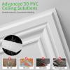 image:imageArt3d Drop Ceiling Tiles 12 Pack 2ft x 2ft PVC Glueup Ceiling Tiles 24x24 Wall Tiles for Indoor Decor Home Office Coffee Shop Restaurant Gym Covers 48 Sq Ft Square BlackRectangular White