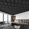 image:imageArt3d Drop Ceiling Tiles 12 Pack 2ft x 2ft PVC Glueup Ceiling Tiles 24x24 Wall Tiles for Indoor Decor Home Office Coffee Shop Restaurant Gym Covers 48 Sq Ft Square BlackBlack
