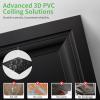 image:imageArt3d Drop Ceiling Tiles 12 Pack 2ft x 2ft PVC Glueup Ceiling Tiles 24x24 Wall Tiles for Indoor Decor Home Office Coffee Shop Restaurant Gym Covers 48 Sq Ft Square BlackSquare Black