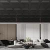 image:imageArt3d Drop Ceiling Tiles 12 Pack 2ft x 2ft PVC Glueup Ceiling Tiles 24x24 Wall Tiles for Indoor Decor Home Office Coffee Shop Restaurant Gym Covers 48 Sq Ft Square BlackSquare Black