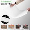 image:imageArt3d 10 Pack Smooth Drop Ceiling Tiles 24x48 Cover 80 Sqft PVC Decorative Ceiling Tiles 2x4 ft FireRated Tiles for Interior Decor Home Office Restaurant and Gym Matte Regular WhiteRetangular White