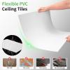 image:imageArt3d 10 Pack Smooth Drop Ceiling Tiles 24x48 Cover 80 Sqft PVC Decorative Ceiling Tiles 2x4 ft FireRated Tiles for Interior Decor Home Office Restaurant and Gym Matte Regular WhiteWhite