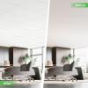 image:imageArt3d 10 Pack Smooth Drop Ceiling Tiles 24x48 Cover 80 Sqft PVC Decorative Ceiling Tiles 2x4 ft FireRated Tiles for Interior Decor Home Office Restaurant and Gym Matte Regular WhiteRetangular White