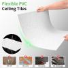 image:imageArt3d 10 Pack Smooth Drop Ceiling Tiles 24x48 Cover 80 Sqft PVC Decorative Ceiling Tiles 2x4 ft FireRated Tiles for Interior Decor Home Office Restaurant and Gym Matte Regular WhiteSquare White