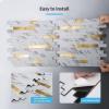 image:imageArt3d 10Sheet Peel and Stick Backsplash Tile for Kitchen Bathroom Fireplace Laundry Room in Distressed Wood10 Pcswhite Slate With Gold Studded