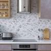 image:imageArt3d 10Sheet Peel and Stick Backsplash Tile for Kitchen Bathroom Fireplace Laundry Room in Distressed WoodWhite Slate with Silver Studded