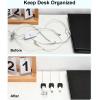 image:imageArt3d 8 Pack Magnetic Cable Clips Black Cable Management Accessories Cord Smooth Adjustable amp Adhesive Backing Cord Organizer for Office Home Organization Desk Wall Nightstand Phone CarBlack