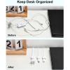 image:imageArt3d 8 Pack Magnetic Cable Clips Black Cable Management Accessories Cord Smooth Adjustable amp Adhesive Backing Cord Organizer for Office Home Organization Desk Wall Nightstand Phone CarWhite