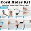 image:imageArt3d Cord Hider 120in Cord Cover Large Cable Hider Self Adhesive Wire Covers for 4 Cords Paintable Cable Raceway Wire Hider Wall Mount TV Cords Management 8X W094 H054in White360in