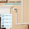 image:imageArt3d Cord Hider 120in Cord Cover Large Cable Hider Self Adhesive Wire Covers for 4 Cords Paintable Cable Raceway Wire Hider Wall Mount TV Cords Management 8X W094 H054in White120in
