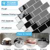 image:imageArt3d Peel and Stick Black with Silver Grout Wall Tiles  10Pack of 12 x12 Thickened Design Backsplash SelfAdhesive Tile for Kitchen amp Bathroom DecorBlack With Silver Grout