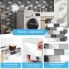 image:imageArt3d Peel and Stick Black with Silver Grout Wall Tiles  10Pack of 12 x12 Thickened Design Backsplash SelfAdhesive Tile for Kitchen amp Bathroom DecorBlack White Grey Marble