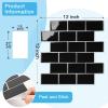 image:imageArt3d Peel and Stick Black with Silver Grout Wall Tiles  10Pack of 12 x12 Thickened Design Backsplash SelfAdhesive Tile for Kitchen amp Bathroom DecorBlack With Silver Grout