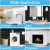 image:imageArt3d Peel and Stick Black with Silver Grout Wall Tiles  10Pack of 12 x12 Thickened Design Backsplash SelfAdhesive Tile for Kitchen amp Bathroom DecorBlack With Silver Grout