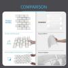 image:imageArt3d Peel and Stick Black with Silver Grout Wall Tiles  10Pack of 12 x12 Thickened Design Backsplash SelfAdhesive Tile for Kitchen amp Bathroom DecorWhite With Black Grout