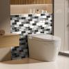 image:imageArt3d Peel and Stick Black with Silver Grout Wall Tiles  10Pack of 12 x12 Thickened Design Backsplash SelfAdhesive Tile for Kitchen amp Bathroom DecorBlack White Grey Marble
