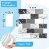 image:imageArt3d Peel and Stick Black with Silver Grout Wall Tiles  10Pack of 12 x12 Thickened Design Backsplash SelfAdhesive Tile for Kitchen amp Bathroom DecorBlack White Grey Marble